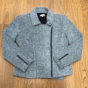 Loft Gray Moto Jacket, Blazer, Machine Washable, Size M